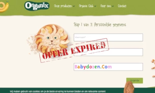 Gratis Organix kindercadeau : Verlopen
